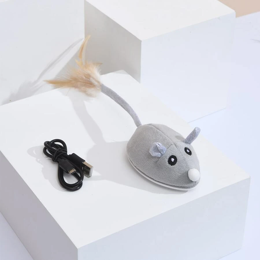 JAPAGO Electric Cat Toy - Crawling Mouse With Obstacle Avoidance, Automatic Steering, Usb Charging