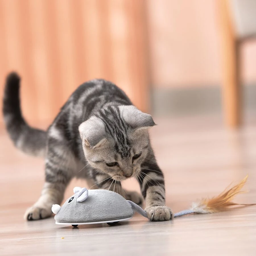 JAPAGO Electric Cat Toy - Crawling Mouse With Obstacle Avoidance, Automatic Steering, Usb Charging