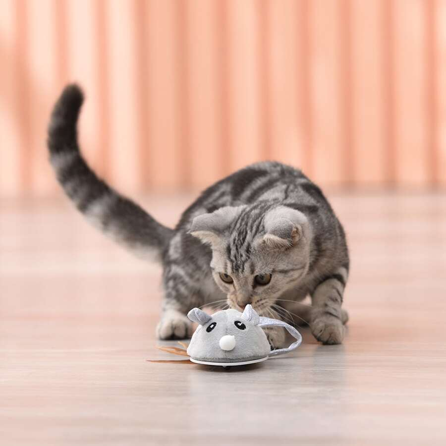 JAPAGO Electric Cat Toy - Crawling Mouse With Obstacle Avoidance, Automatic Steering, Usb Charging