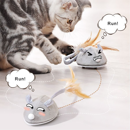 JAPAGO Electric Cat Toy - Crawling Mouse With Obstacle Avoidance, Automatic Steering, Usb Charging