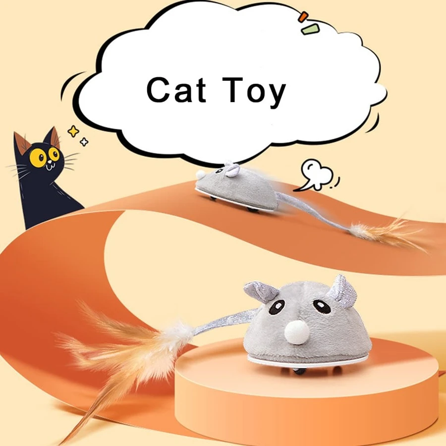 JAPAGO Electric Cat Toy - Crawling Mouse With Obstacle Avoidance, Automatic Steering, Usb Charging