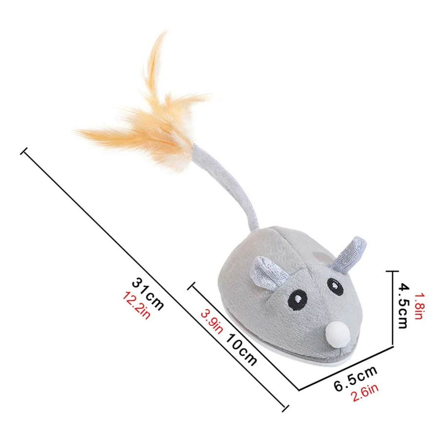 JAPAGO Electric Cat Toy - Crawling Mouse With Obstacle Avoidance, Automatic Steering, Usb Charging