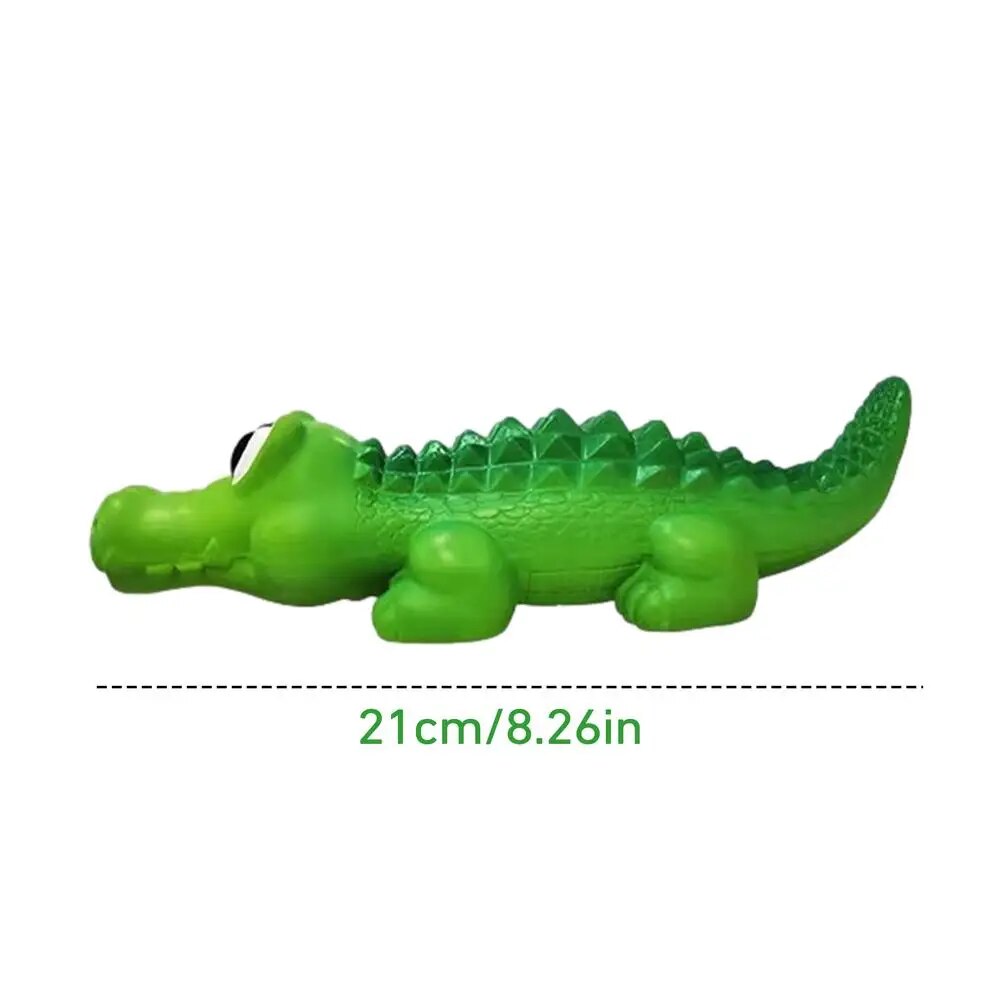 JAPAGO Squeaky Dog Toys Teeth Cleaning No Stuffing Chewing Latex Dog Toy Interactive Dog Toys For Puppy And Small Medium Dogs Crocodile